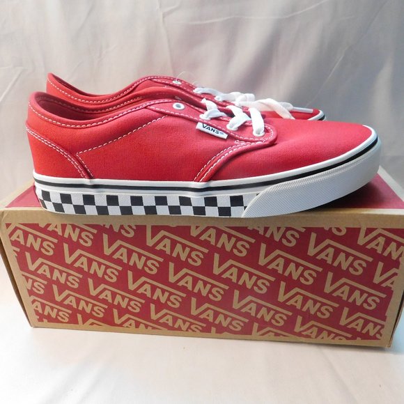 Vans Atwood Red Checker Sneakers New in Box Size Youth Kids 5 - Picture 1 of 9